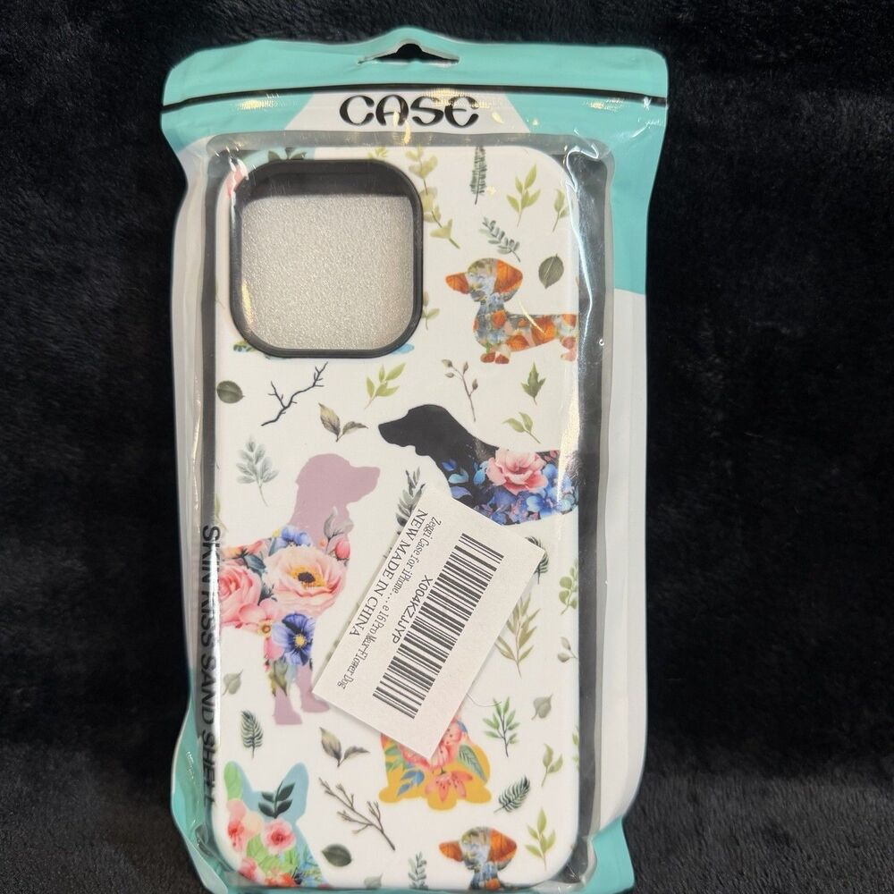 iPhone 16 Pro Max Case Flower Dog Puppy Garden Frenchie Dachshund Labrador Pink